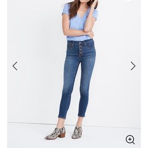 Madewell Mid Rise Skinny Crop Jeans Button Front